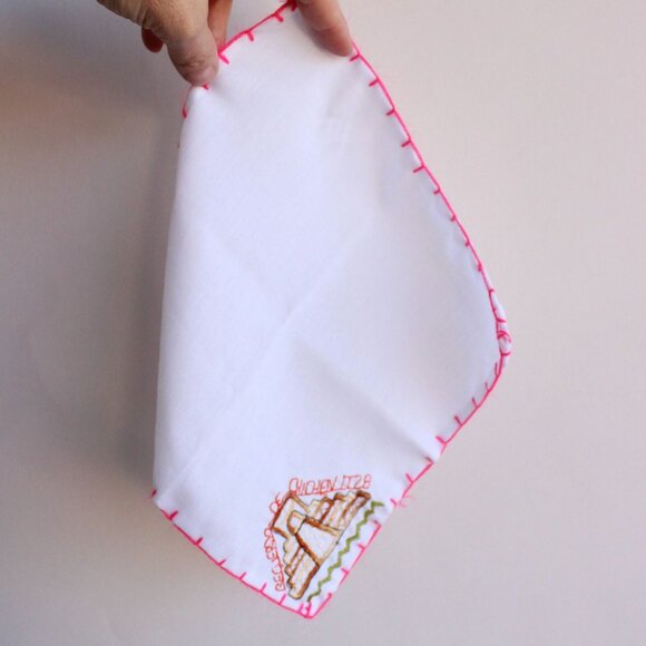 Vintage Handkerchief,  Chichen Itza Mayan Mexico Souvenir, Embroidered Cotton - Picture 7 of 10